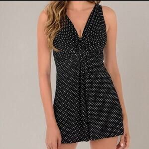 Miraclesuit Swim Pin Point Marais Polka Dot Swim Dress Resortwear Swimwear